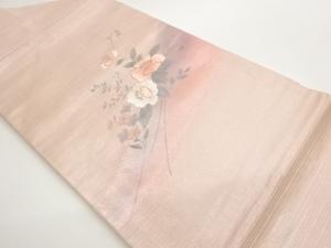 金彩花葉模様刺繍名古屋帯